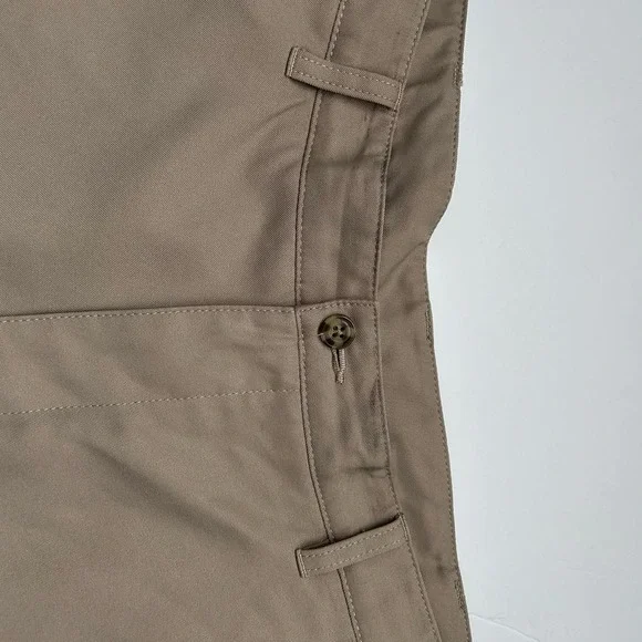 PGA Tour Mens Flat Font High Rise Chino Shorts Slash Pocket Beige - Picture 2 of 9